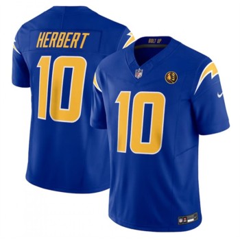 Men's Los Angeles Chargers #10 Justin Herbert Royal 2023 F.U.S.E. With John Madden Patch Vapor Limited Stitched Football Jersey Men's Los Angeles Chargers #10 Justin Herbert Royal 2023 F.U.S.E. With John Madden Patch Vapor Limited Stitched Football Jersey