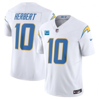 Men's Los Angeles Chargers #10 Justin Herbert White 2023 F.U.S.E. With 3-Star C Patch Vapor Untouchable Limited Stitched Jersey Men's Los Angeles Chargers #10 Justin Herbert White 2023 F.U.S.E. With 3-Star C Patch Vapor Untouchable Limited Stitched Jersey