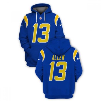 Men's Los Angeles Chargers #13 Keenan Allen 2021 Royal Pullover Hoodie Men's Los Angeles Chargers #13 Keenan Allen 2021 Royal Pullover Hoodie
