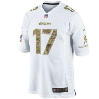 Men's Los Angeles Chargers #17 Philip Rivers White Camo Salute To Srvice Stitched NFL Jersey Men's Los Angeles Chargers #17 Philip Rivers White Camo Salute To Srvice Stitched NFL Jersey