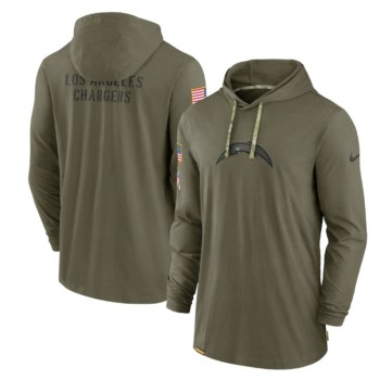 Men's Los Angeles Chargers 2022 Olive Salute to Service Tonal Pullover Hoodie Men's Los Angeles Chargers 2022 Olive Salute to Service Tonal Pullover Hoodie