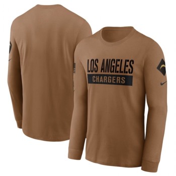 Men's Los Angeles Chargers 2023 Brown Salute To Service Long Sleeve T-Shirt Men's Los Angeles Chargers 2023 Brown Salute To Service Long Sleeve T-Shirt