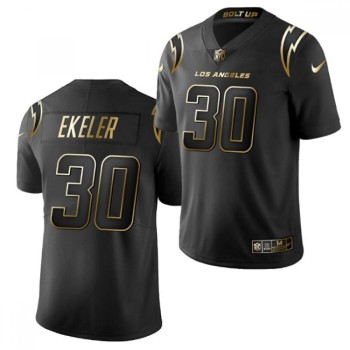 Men's Los Angeles Chargers #30 Austin Ekeler Golden Black Limited Stitched Football Jersey Men's Los Angeles Chargers #30 Austin Ekeler Golden Black Limited Stitched Football Jersey