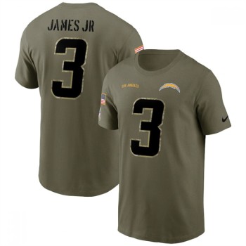 Men's Los Angeles Chargers #3 Derwin James 2022 Olive Salute to Service T-Shirt Men's Los Angeles Chargers #3 Derwin James 2022 Olive Salute to Service T-Shirt
