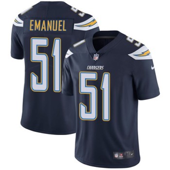 Men's Los Angeles Chargers #51 Kyle Emanuel Navy Blue Vapor Untouchable Limited Stitched NFL Jersey Men's Los Angeles Chargers #51 Kyle Emanuel Navy Blue Vapor Untouchable Limited Stitched NFL Jersey