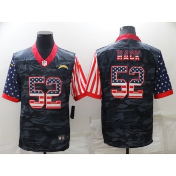 Men's Los Angeles Chargers #52 Khalil Mack Camo USA Flag Limited Stitched Jersey Men's Los Angeles Chargers #52 Khalil Mack Camo USA Flag Limited Stitched Jersey