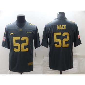 Men's Los Angeles Chargers #52 Khalil Mack Grey/Gold Salute To Service Limited Stitched Jersey Men's Los Angeles Chargers #52 Khalil Mack Grey/Gold Salute To Service Limited Stitched Jersey
