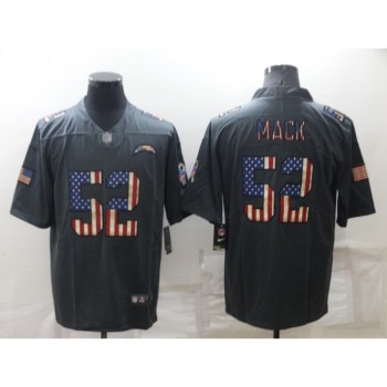 Men's Los Angeles Chargers #52 Khalil Mack Grey Salute To Service USA Flag Stitched Jersey Men's Los Angeles Chargers #52 Khalil Mack Grey Salute To Service USA Flag Stitched Jersey