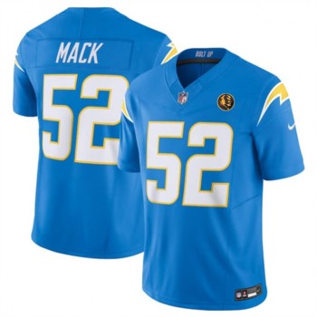 Men's Los Angeles Chargers #52 Khalil Mack Light Blue 2023 F.U.S.E. With John Madden Patch Vapor Limited Stitched Football Jersey Men's Los Angeles Chargers #52 Khalil Mack Light Blue 2023 F.U.S.E. With John Madden Patch Vapor Limited Stitched Football Jersey