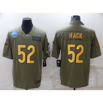 Men's Los Angeles Chargers #52 Khalil Mack Olive/Gold Salute To Service Limited Stitched Jersey Men's Los Angeles Chargers #52 Khalil Mack Olive/Gold Salute To Service Limited Stitched Jersey