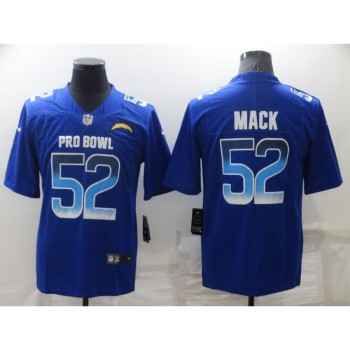 Men's Los Angeles Chargers #52 Khalil Mack Royal Pro Bowl Stitched Jersey Men's Los Angeles Chargers #52 Khalil Mack Royal Pro Bowl Stitched Jersey