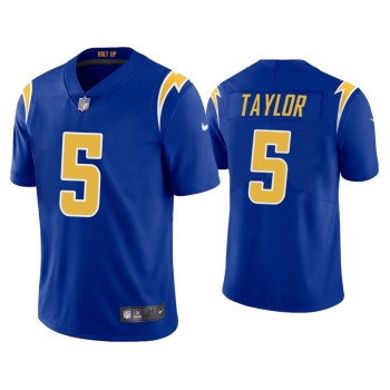 Men's Los Angeles Chargers #5 Tyrod Taylor 2020 Royal Vapor Untouchable Limited Stitched Jersey Men's Los Angeles Chargers #5 Tyrod Taylor 2020 Royal Vapor Untouchable Limited Stitched Jersey