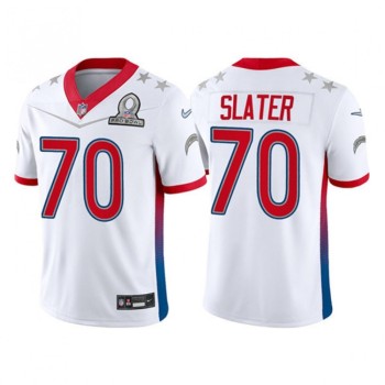 Men's Los Angeles Chargers #70 Rashawn Slater 2022 White AFC Pro Bowl Stitched Jersey Men's Los Angeles Chargers #70 Rashawn Slater 2022 White AFC Pro Bowl Stitched Jersey
