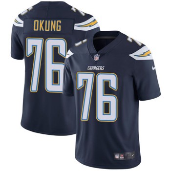 Men's Los Angeles Chargers #76 Russell Okung Navy Blue Vapor Untouchable Limited Stitched NFL Jersey Men's Los Angeles Chargers #76 Russell Okung Navy Blue Vapor Untouchable Limited Stitched NFL Jersey