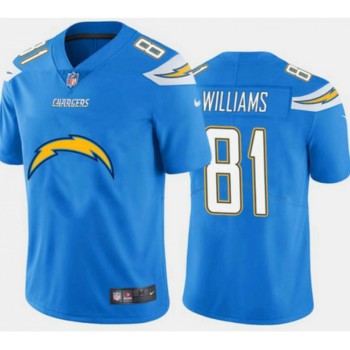 Men's Los Angeles Chargers #81 Mike Williams Blue 2020 Team Big Logo Limited Stitched Jersey Men's Los Angeles Chargers #81 Mike Williams Blue 2020 Team Big Logo Limited Stitched Jersey