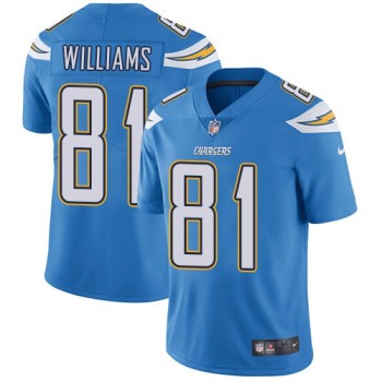 Men's Los Angeles Chargers #81 Mike Williams Electric Blue Vapor Untouchable Limited Stitched NFL Jersey Men's Los Angeles Chargers #81 Mike Williams Electric Blue Vapor Untouchable Limited Stitched NFL Jersey