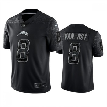 Men's Los Angeles Chargers #8 Kyle Van Noy Black Reflective Limited Stitched Football Jersey Men's Los Angeles Chargers #8 Kyle Van Noy Black Reflective Limited Stitched Football Jersey