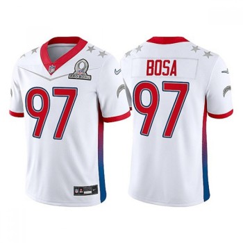 Men's Los Angeles Chargers #97 Joey Bosa 2022 White AFC Pro Bowl Stitched Jersey Men's Los Angeles Chargers #97 Joey Bosa 2022 White AFC Pro Bowl Stitched Jersey