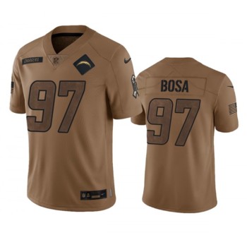 Men's Los Angeles Chargers #97 Joey Bosa 2023 Brown Salute To Service Limited Stitched Jersey Men's Los Angeles Chargers #97 Joey Bosa 2023 Brown Salute To Service Limited Stitched Jersey
