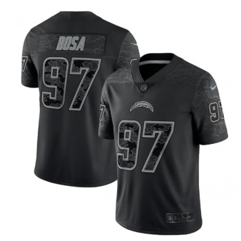Men's Los Angeles Chargers #97 Joey Bosa Black Reflective Limited Stitched Football Jersey Men's Los Angeles Chargers #97 Joey Bosa Black Reflective Limited Stitched Football Jersey