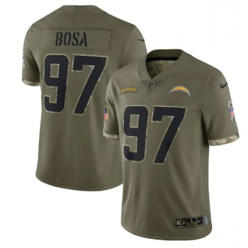 Men's Los Angeles Chargers #97 Joey Bosa Olive 2022 Salute To Service Limited Stitched Jersey Men's Los Angeles Chargers #97 Joey Bosa Olive 2022 Salute To Service Limited Stitched Jersey