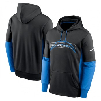 Men's Los Angeles Chargers Black Color Block Fleece Performance Pullover Hoodie Men's Los Angeles Chargers Black Color Block Fleece Performance Pullover Hoodie
