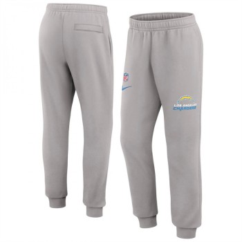 Men's Los Angeles Chargers Grey Chop Block Fleece Sweatpants Men's Los Angeles Chargers Grey Chop Block Fleece Sweatpants