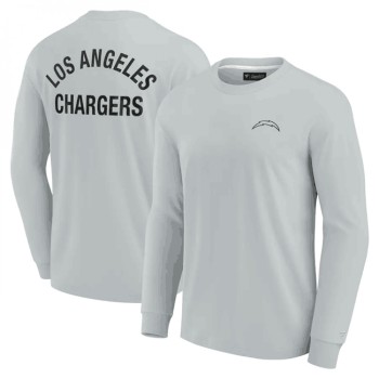 Men's Los Angeles Chargers Grey Signature Unisex Super Soft Long Sleeve T-Shirt Men's Los Angeles Chargers Grey Signature Unisex Super Soft Long Sleeve T-Shirt
