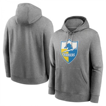 Men's Los Angeles Chargers Heather Gray Primary Logo Long Sleeve Hoodie T-Shirt Men's Los Angeles Chargers Heather Gray Primary Logo Long Sleeve Hoodie T-Shirt