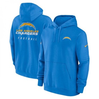 Men's Los Angeles Chargers Light Blue Sideline Club Fleece Pullover Hoodie Men's Los Angeles Chargers Light Blue Sideline Club Fleece Pullover Hoodie