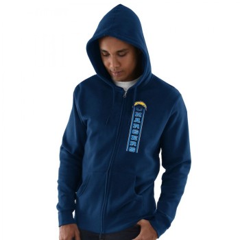 Men's Los Angeles Chargers Navy Hook and Ladder Full-Zip NFL Hoodie Men's Los Angeles Chargers Navy Hook and Ladder Full-Zip NFL Hoodie
