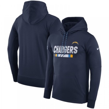 Men's Los Angeles Chargers Navy Sideline Team Name Performance Pullover Hoodie Men's Los Angeles Chargers Navy Sideline Team Name Performance Pullover Hoodie