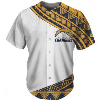 Men's Los Angeles Chargers White/Yellow Baseball Jersey Men's Los Angeles Chargers White/Yellow Baseball Jersey