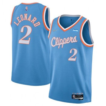 Men's Los Angeles Clippers #2 Kawhi Leonard 2021/22 City Edition Light Blue 75th Anniversary Stitched Basketball Jersey Men's Los Angeles Clippers #2 Kawhi Leonard 2021/22 City Edition Light Blue 75th Anniversary Stitched Basketball Jersey