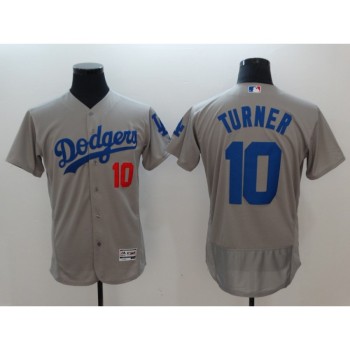 Men's Los Angeles Dodgers #10 Justin Turner Gray Flexbase Stitched MLB Jersey Men's Los Angeles Dodgers #10 Justin Turner Gray Flexbase Stitched MLB Jersey