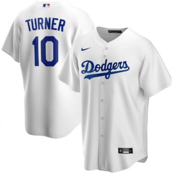 Men's Los Angeles Dodgers #10 Justin Turner White Cool Base Stitched Jersey Men's Los Angeles Dodgers #10 Justin Turner White Cool Base Stitched Jersey