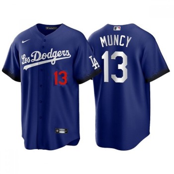 Men's Los Angeles Dodgers #13 Max Muncy 2021 Royal City Connect Cool Base Stitched Baseball Jersey Men's Los Angeles Dodgers #13 Max Muncy 2021 Royal City Connect Cool Base Stitched Baseball Jersey