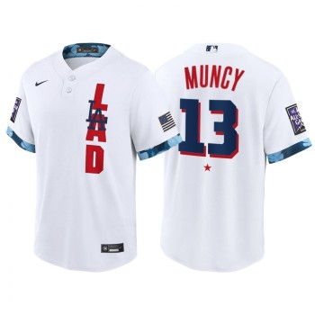Men's Los Angeles Dodgers #13 Max Muncy 2021 White All-Star Cool Base Stitched Baseball Jersey Men's Los Angeles Dodgers #13 Max Muncy 2021 White All-Star Cool Base Stitched Baseball Jersey