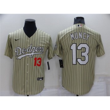 Men's Los Angeles Dodgers #13 Max Muncy Cream Throwback Stitched Baseball Jersey Men's Los Angeles Dodgers #13 Max Muncy Cream Throwback Stitched Baseball Jersey