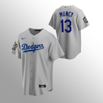 Men's Los Angeles Dodgers #13 Max Muncy Grey 2020 World Series Bound stitched Jersey Men's Los Angeles Dodgers #13 Max Muncy Grey 2020 World Series Bound stitched Jersey