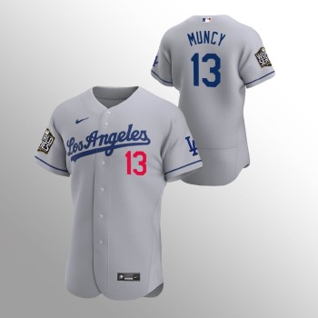 Men's Los Angeles Dodgers #13 Max Muncy Grey 2020 World Series Bound stitched Jersey Men's Los Angeles Dodgers #13 Max Muncy Grey 2020 World Series Bound stitched Jersey