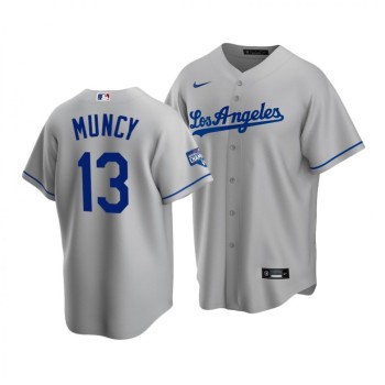 Men's Los Angeles Dodgers #13 Max Muncy Grey 2020 World Series Champions Home Patch Stitched Jersey Men's Los Angeles Dodgers #13 Max Muncy Grey 2020 World Series Champions Home Patch Stitched Jersey