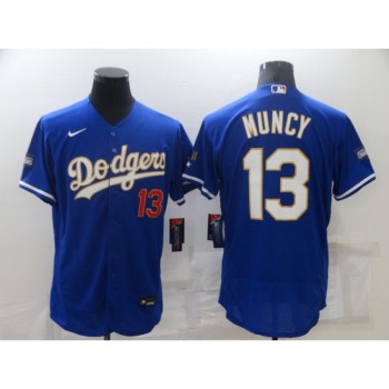 Men's Los Angeles Dodgers #13 Max Muncy Royal Blue Championship Flex Base Sttiched MLB Jersey Men's Los Angeles Dodgers #13 Max Muncy Royal Blue Championship Flex Base Sttiched MLB Jersey