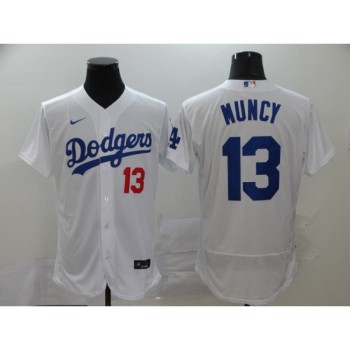 Men's Los Angeles Dodgers #13 Max Muncy White Flex Base Stitched MLB Jersey Men's Los Angeles Dodgers #13 Max Muncy White Flex Base Stitched MLB Jersey