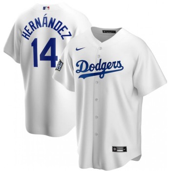 Men's Los Angeles Dodgers #14 Kike Hernandez White 2020 World Series Bound stitched Jersey Men's Los Angeles Dodgers #14 Kike Hernandez White 2020 World Series Bound stitched Jersey