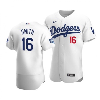 Men's Los Angeles Dodgers #16 Will Smith 2020 White World Series Champions Patch Flex Base Stitched Jersey Men's Los Angeles Dodgers #16 Will Smith 2020 White World Series Champions Patch Flex Base Stitched Jersey