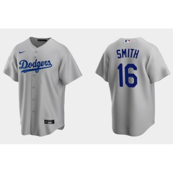 Men's Los Angeles Dodgers #16 Will Smith Grey Cool Base Stitched Jersey Men's Los Angeles Dodgers #16 Will Smith Grey Cool Base Stitched Jersey