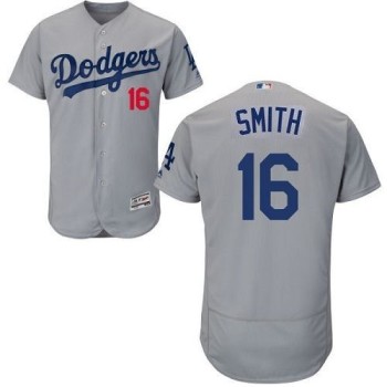 Men's Los Angeles Dodgers #16 Will Smith Grey Stitched Jersey Men's Los Angeles Dodgers #16 Will Smith Grey Stitched Jersey