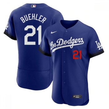 Men's Los Angeles Dodgers #21 Walker Buehler 2021 Royal City Connect Flex Base Stitched Baseball Jersey Men's Los Angeles Dodgers #21 Walker Buehler 2021 Royal City Connect Flex Base Stitched Baseball Jersey