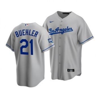 Men's Los Angeles Dodgers #21 Walker Buehler Grey 2020 World Series Champions Home Patch Stitched Jersey Men's Los Angeles Dodgers #21 Walker Buehler Grey 2020 World Series Champions Home Patch Stitched Jersey